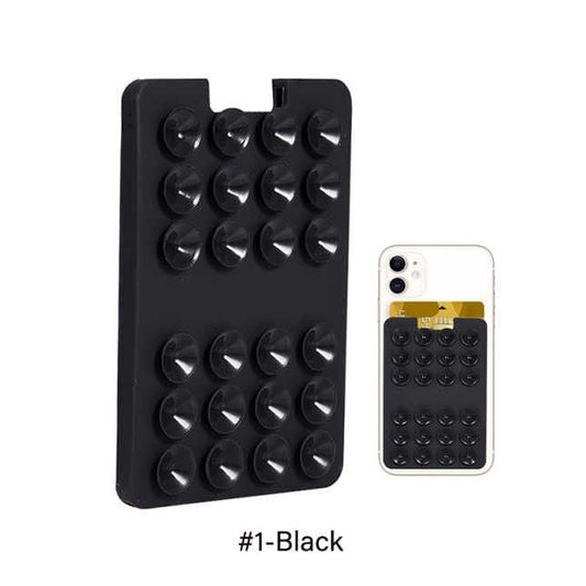 Black Suction card holder sticky grippy for phone Hot Sale Phone Card Holder Silicone Mobile Phone Back Card Holder Elastic Wallet Stick On Adhesive Cash ID Soft