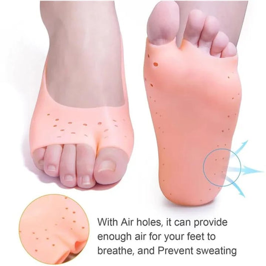 2pcs Soft Silicone Moisturizing Gel Socks For Foot Care Protector Relieve Dry Cracked Peeling Heels Shoes Insole Pedicure No Ratings