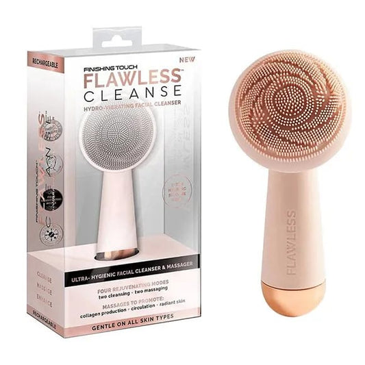 Finishing Touch Flawless Cleanse Skin Deep Face Scrubber Cleansing Brush Waterproof Rechargeable Silicone Facial Cleanser Massager Brush Makeup