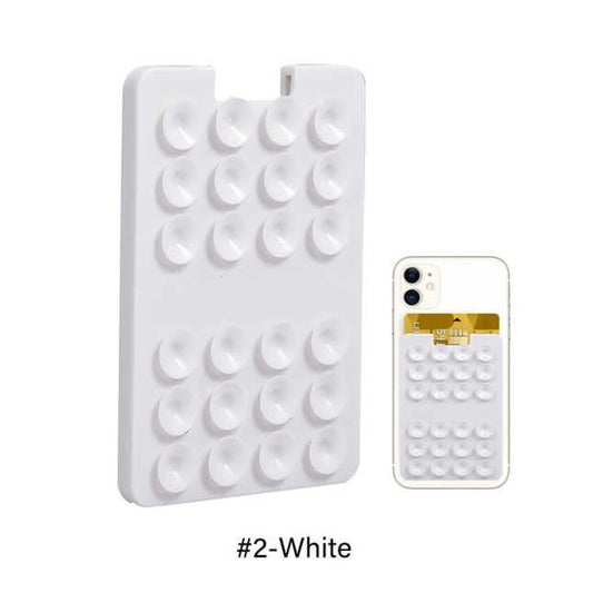 White Suction card holder Hot Sale Phone Card Holder Silicone Mobile Phone Back Card Holder Elastic Wallet Stick On Adhesive Cash ID Soft