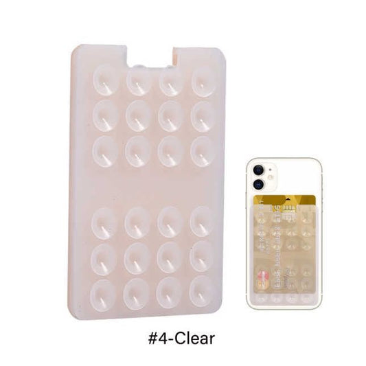 Transparent Suction card holder Hot Sale Phone Card Holder Silicone Mobile Phone Back Card Holder Elastic Wallet Stick On Adhesive Cash ID Soft