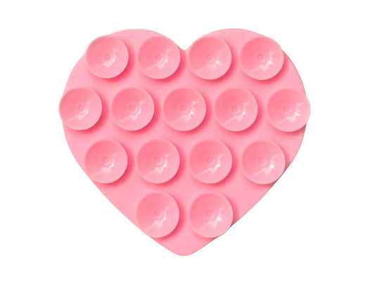 Light pink Single side heart grippy Silicone Suction Suction Fixed Large Pad Cup Bracket Mobile Non-slip Holder Phone Phone Q7R9