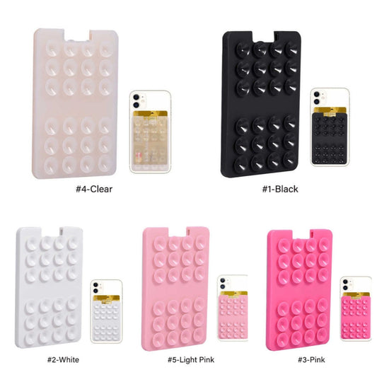 Suction card holder Hot Sale Phone Card Holder Silicone Mobile Phone Back Card Holder Elastic Wallet Stick On Adhesive Cash ID Soft