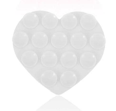 White Single side heart grippy Silicone Suction Suction Fixed Large Pad Cup Bracket Mobile Non-slip Holder Phone Phone Q7R9